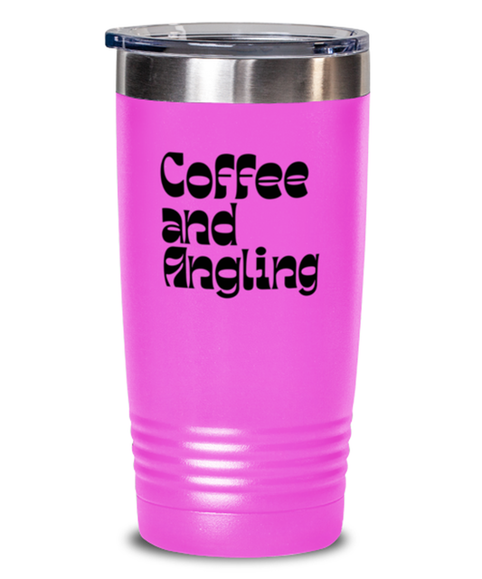 Angling Fish Angler Fishing 70s 1970s Retro Travel Mug, Gifts, Tumbler, Home Office Decor, Coffee Cup, Unique Gag Idea, Him Her