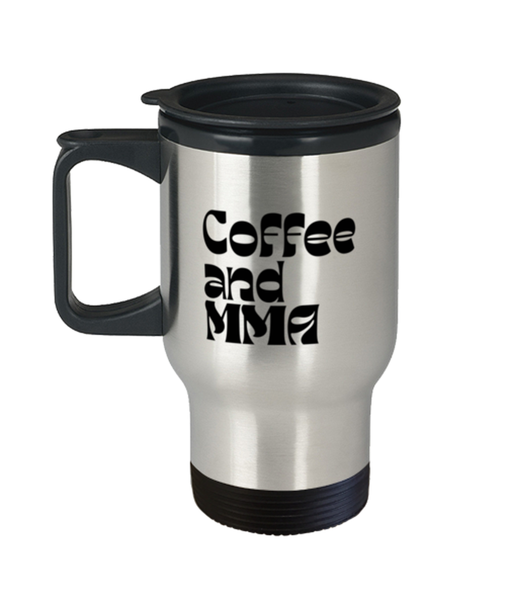 MMA Mixed Martial Arts Fighter 70s 1970s Retro Travel Mug, Gifts, Tumbler, Home Office Decor, Coffee Cup, Unique Gag Idea, Him Her