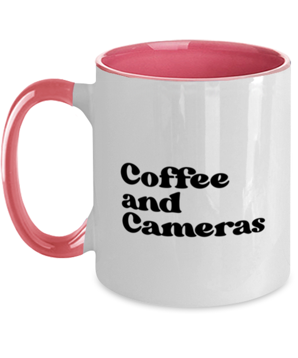 Camera Collector 1970s 70s Photographer Videographer Mug, Gifts, Home Office Decor, Coffee Cup, Unique Gag Idea, Him Her