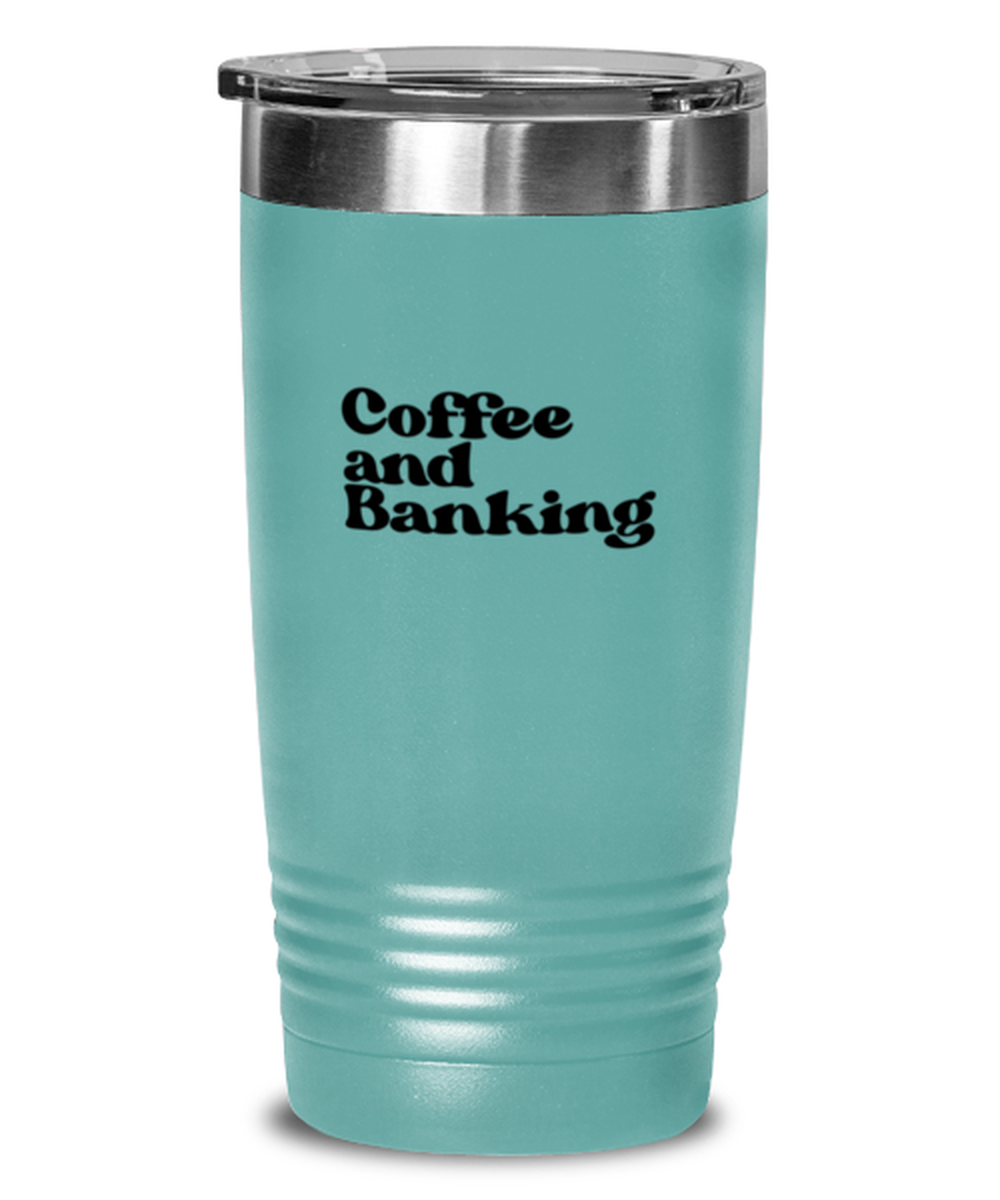 Banker 1970s 70s Travel Mug, Gifts, Tumbler, Home Office Decor, Coffee Cup, Unique Gag Idea, Him Her