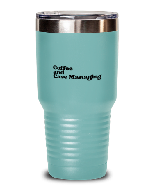 Case Manager 1970s 70s Travel Mug, Gifts, Tumbler, Home Office Decor, Coffee Cup, Unique Gag Idea, Him Her