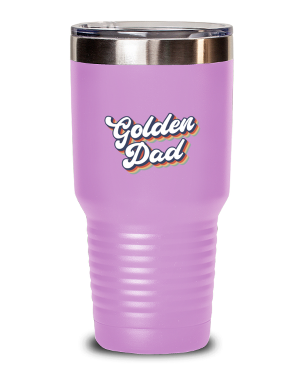 Golden Dad 1970s Dog Owner 70s Retriever Husband Travel Mug, Gifts, Tumbler, Home Office Decor, Coffee Cup, Unique Gag Idea, Him Her