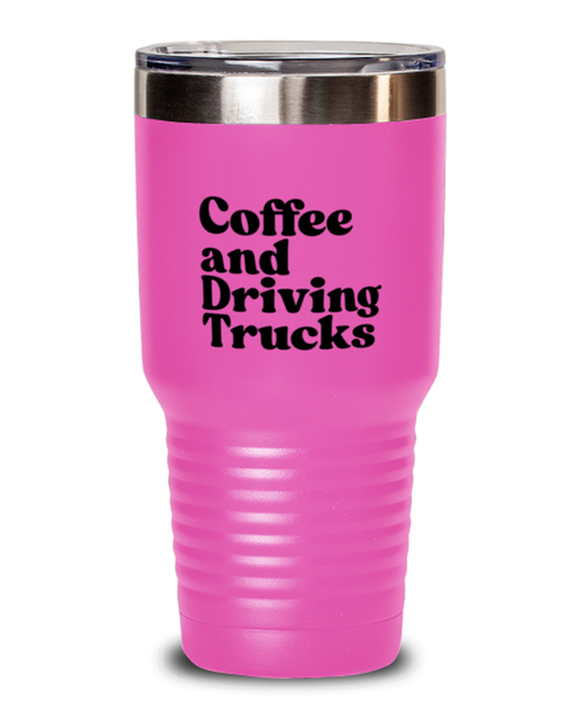 Truck driver 1970s 70s Travel Mug, Gifts, Tumbler, Home Office Decor, Coffee Cup, Unique Gag Idea, Him Her