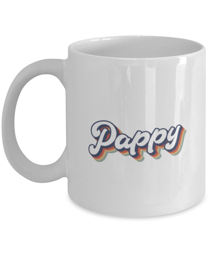 Pappy 1970s 70s Retro for Grandpa Dad Mug, Gifts, Home Office Decor, Coffee Cup, Unique Gag Idea, Him Her