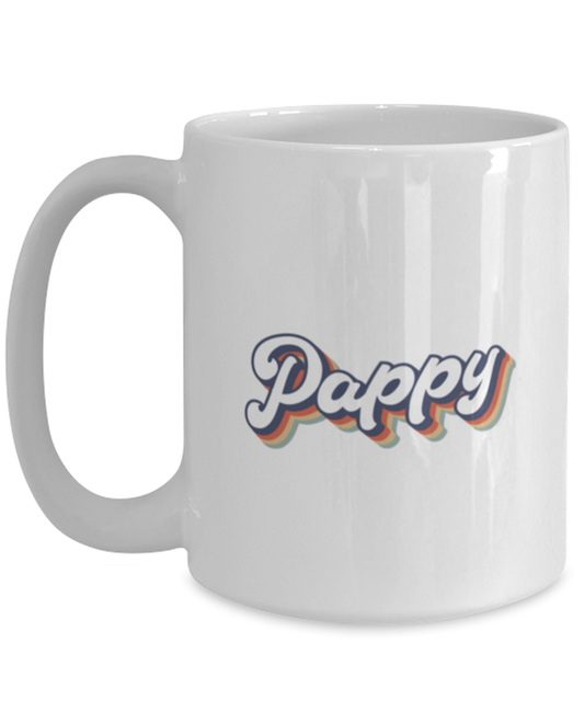 Pappy 1970s 70s Retro for Grandpa Dad Mug, Gifts, Home Office Decor, Coffee Cup, Unique Gag Idea, Him Her