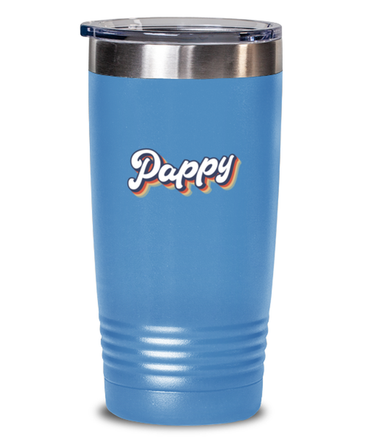 Pappy 1970s 70s Retro for Grandpa Dad Travel Mug, Gifts, Tumbler, Home Office Decor, Coffee Cup, Unique Gag Idea, Him Her