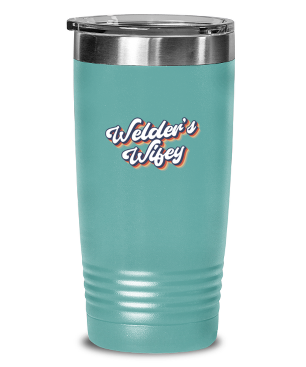 Welder Wife 70s 1970s Engagement Wedding Wifey Fiance Travel Mug, Gifts, Tumbler, Home Office Decor, Coffee Cup, Unique Gag Idea, Him Her