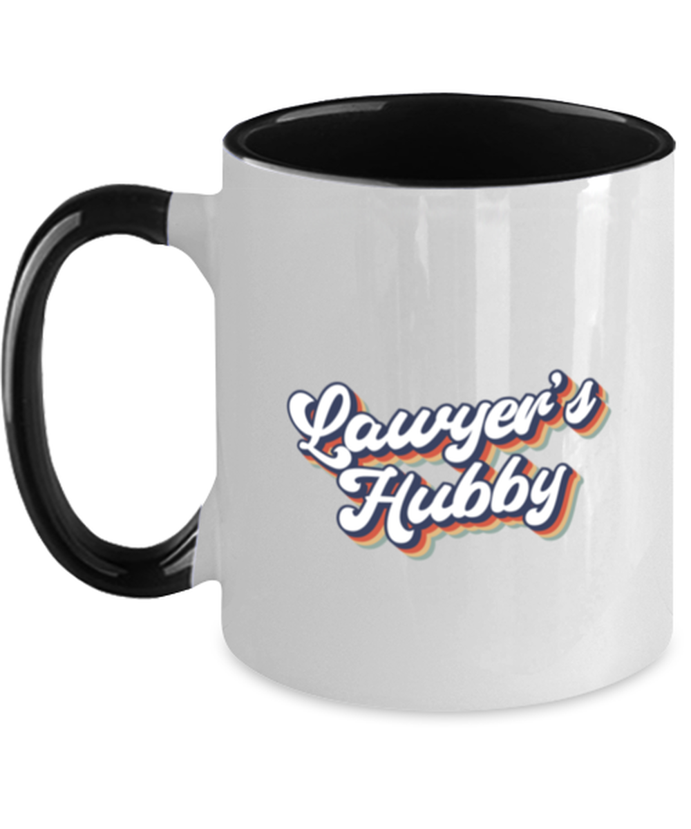 Lawyer Hubby 70s 1970s Husband Engagement Wedding Fiance Mug, Gifts, Home Office Decor, Coffee Cup, Unique Gag Idea, Him Her