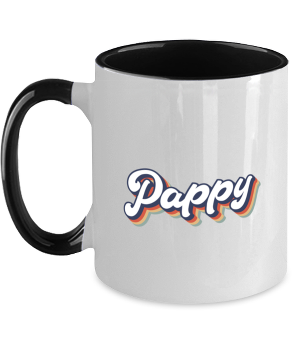 Pappy 1970s 70s Retro for Grandpa Dad Mug, Gifts, Home Office Decor, Coffee Cup, Unique Gag Idea, Him Her