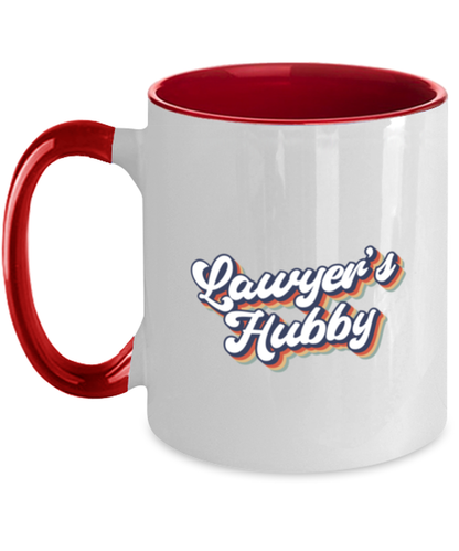 Lawyer Hubby 70s 1970s Husband Engagement Wedding Fiance Mug, Gifts, Home Office Decor, Coffee Cup, Unique Gag Idea, Him Her