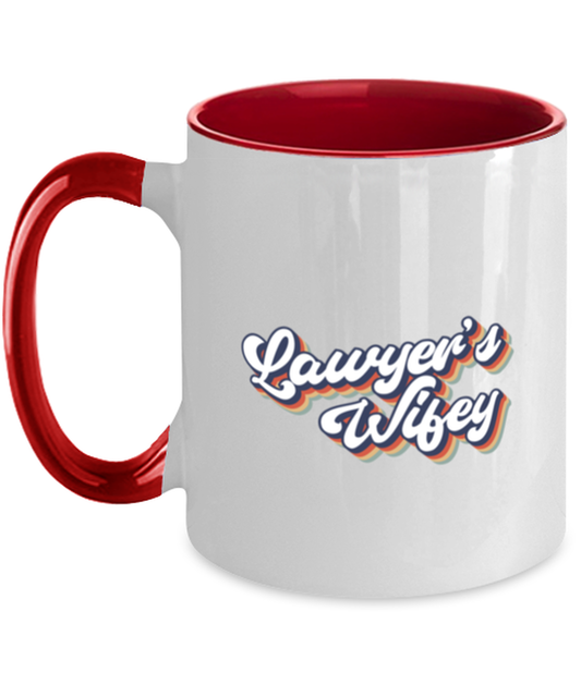 Lawyer Wife 70s 1970s Engagement Wedding Wifey Fiance Mug, Gifts, Home Office Decor, Coffee Cup, Unique Gag Idea, Him Her