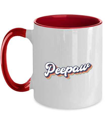 Peepaw Father's Day Grandpa 70s Mug, Gifts, Home Office Decor, Coffee Cup, Unique Gag Idea, Him Her