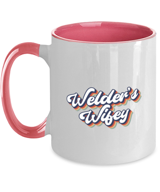 Welder Wife 70s 1970s Engagement Wedding Wifey Fiance Mug, Gifts, Home Office Decor, Coffee Cup, Unique Gag Idea, Him Her