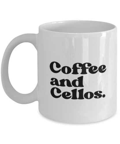 Cello 70s 1970s Cellist Mug, Gifts, Home Office Decor, Coffee Cup, Unique Gag Idea, Him Her