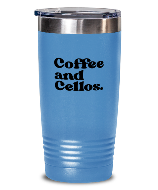 Cello 70s 1970s Cellist Travel Mug, Gifts, Tumbler, Home Office Decor, Coffee Cup, Unique Gag Idea, Him Her