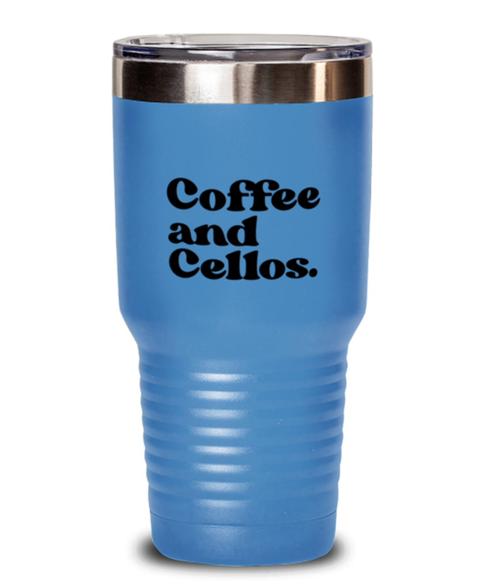 Cello 70s 1970s Cellist Travel Mug, Gifts, Tumbler, Home Office Decor, Coffee Cup, Unique Gag Idea, Him Her