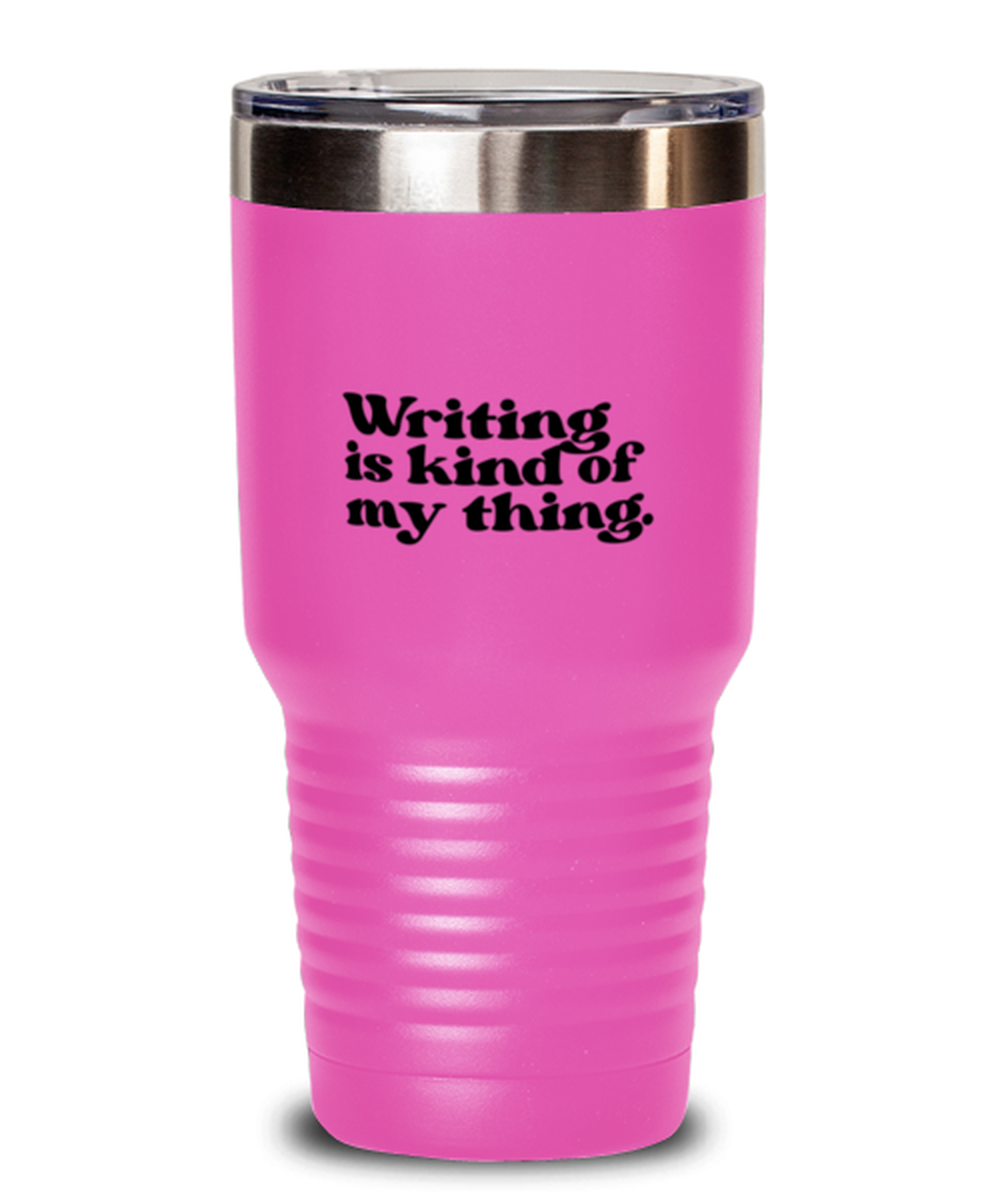 Writing Novel 70s 1970s Writer Journalist Novelist Travel Mug, Gifts, Tumbler, Home Office Decor, Coffee Cup, Unique Gag Idea, Him Her