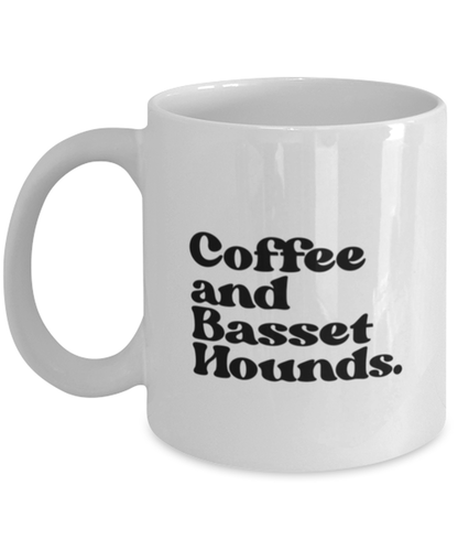 Basset Hound Lover 70s Retro Dog Owner Mom Dad Mug, Gifts, Home Office Decor, Coffee Cup, Unique Gag Idea, Him Her