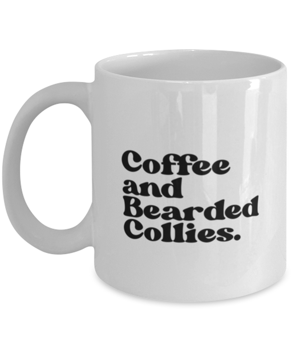 Bearded Collie Lover 70s Retro Dog Owner Mom Dad Mug, Gifts, Home Office Decor, Coffee Cup, Unique Gag Idea, Him Her