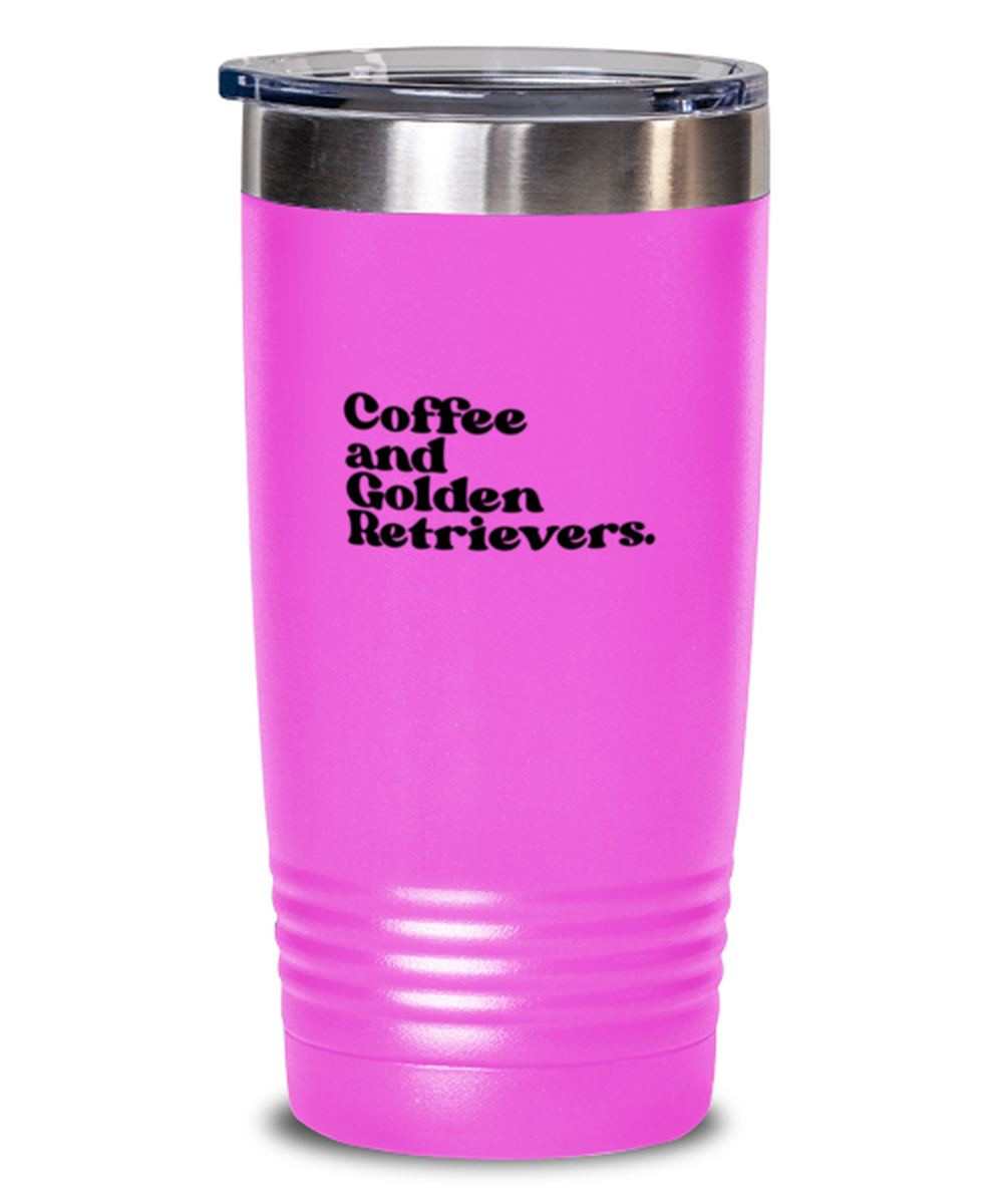 Golden Retriever Lover 70s Retro Dog Owner Mom Dad Travel Mug, Gifts, Tumbler, Home Office Decor, Coffee Cup, Unique Gag Idea, Him Her