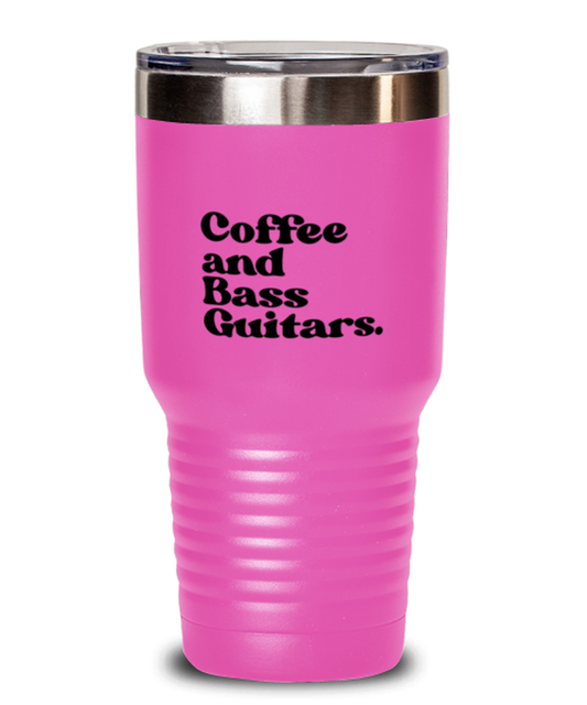 Bass Guitar Player 70s 1970 Retro Bassist Travel Mug, Gifts, Tumbler, Home Office Decor, Coffee Cup, Unique Gag Idea, Him Her