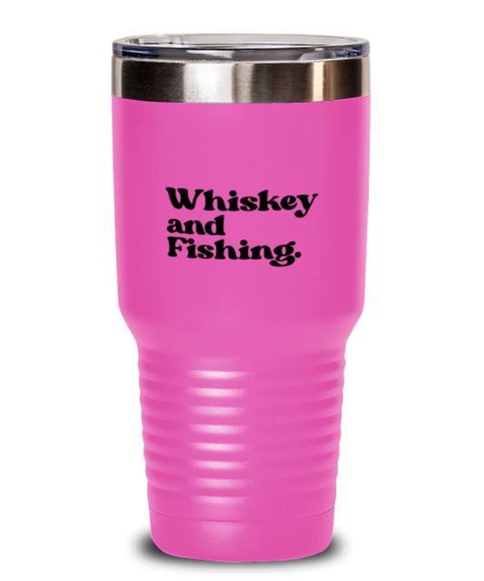 Fishing 70s Retro Whiskey Fisherman Fishing Lover Travel Mug, Gifts, Tumbler, Home Office Decor, Coffee Cup, Unique Gag Idea, Him Her