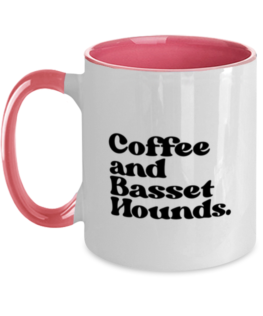 Basset Hound Lover 70s Retro Dog Owner Mom Dad Mug, Gifts, Home Office Decor, Coffee Cup, Unique Gag Idea, Him Her