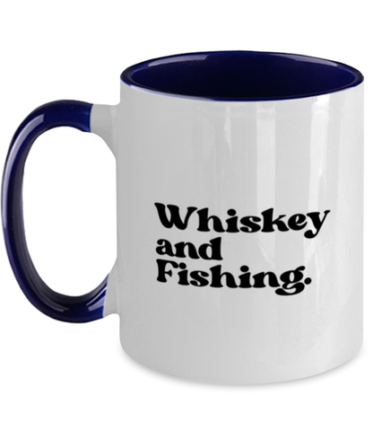 Fishing 70s Retro Whiskey Fisherman Fishing Lover Mug, Gifts, Home Office Decor, Coffee Cup, Unique Gag Idea, Him Her