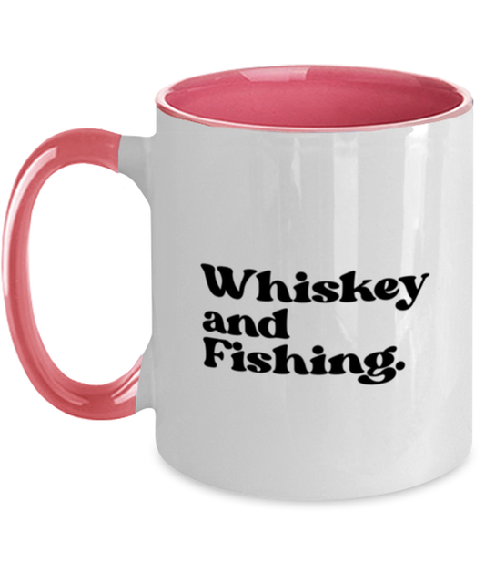 Fishing 70s Retro Whiskey Fisherman Fishing Lover Mug, Gifts, Home Office Decor, Coffee Cup, Unique Gag Idea, Him Her