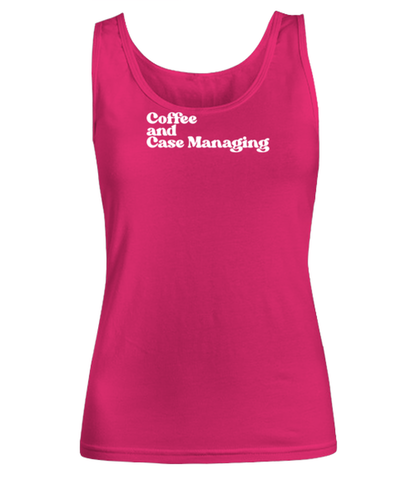 Case Manager 1970s 70s Womens Tank Top, Gifts, Female Tank Shirt, Funny