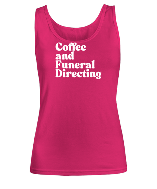 Funeral Director 1970s 70s Womens Tank Top, Gifts, Female Tank Shirt, Funny