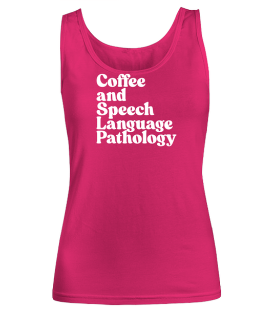 Speech Language Pathologist SLP 1970s 70s Womens Tank Top, Gifts, Female Tank Shirt, Funny