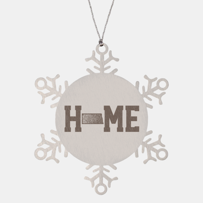 North Dakota ND Home Moving Away Homesick Ornament, Snowflake, Gifts, Christmas, Stocking Stuffer