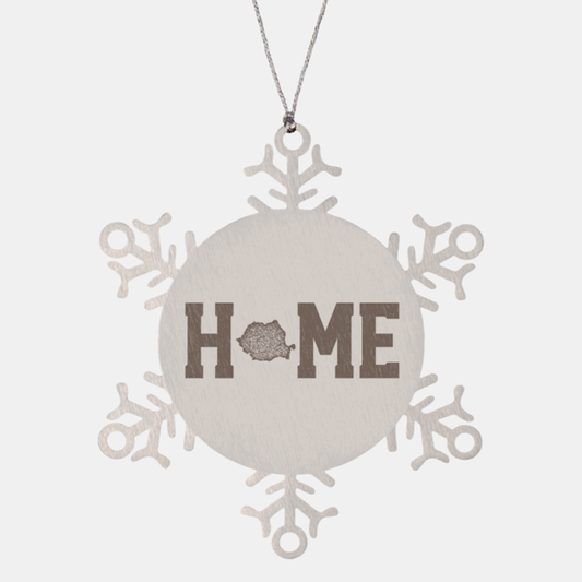 Romania Romanian Home Moving Away Homesick Ornament, Snowflake, Gifts, Christmas, Stocking Stuffer