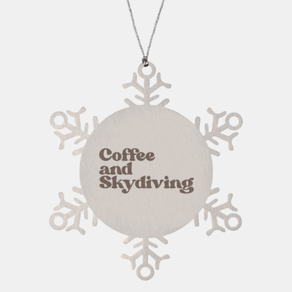 Skydiving 1970s 70s Ornament, Snowflake, Gifts, Christmas, Stocking Stuffer