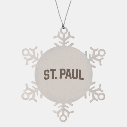 St. Paul MN Minnesota Moving Away Ornament, Snowflake, Gifts, Christmas, Stocking Stuffer