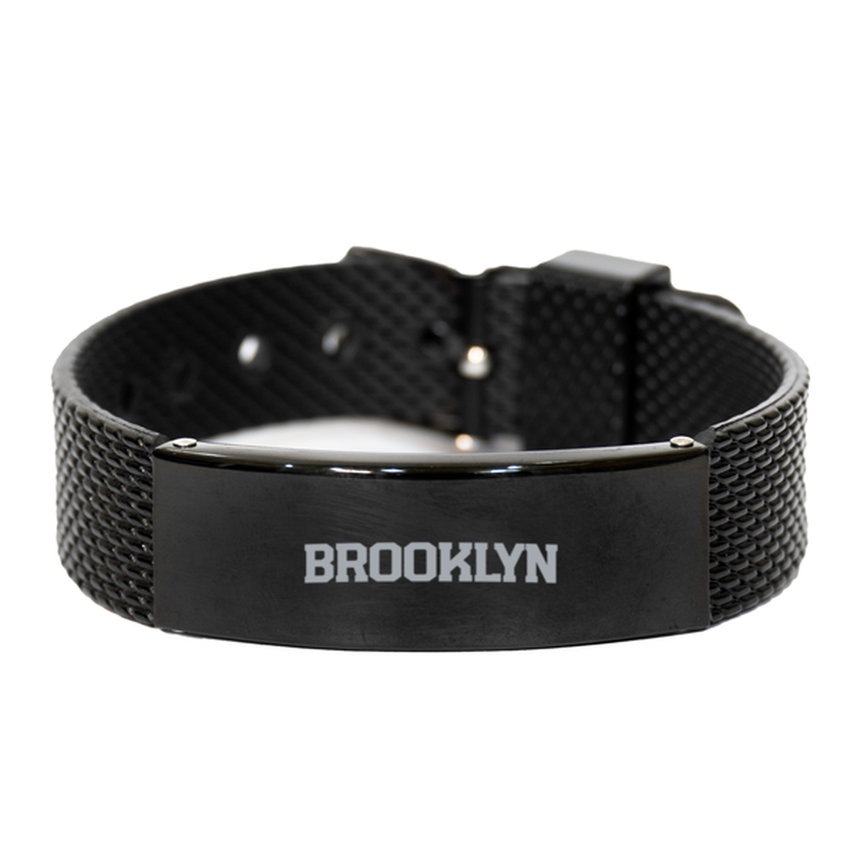 Brooklyn NY New York Moving Away Bracelet, Gifts, Black Shark Mesh Bracelet, Christmas, Stocking Stuffer