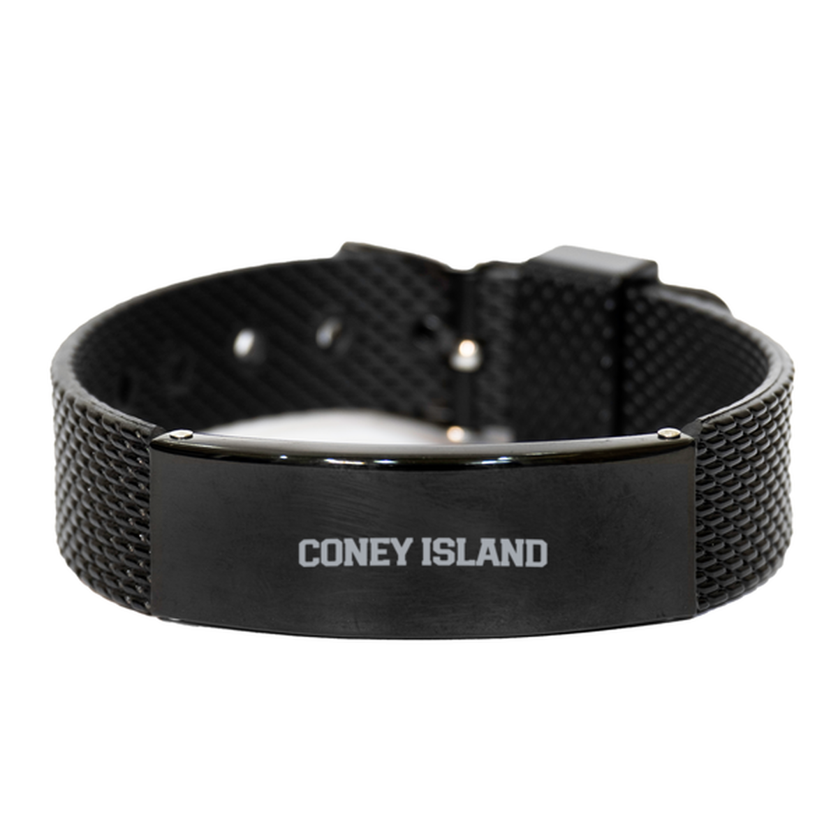 Coney Island NY New York Moving Away Bracelet, Gifts, Black Shark Mesh Bracelet, Christmas, Stocking Stuffer