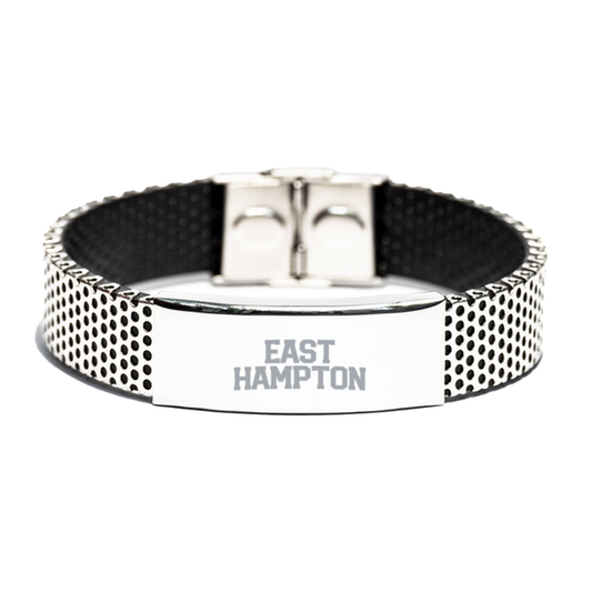 East Hampton NY New York Moving Away Bracelet, Gifts, Stainless Steel Bracelet, Christmas, Stocking Stuffer