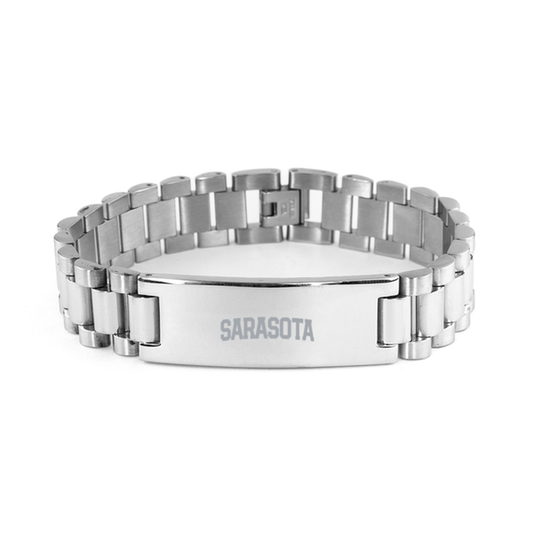 Sarasota Fl Florida Moving Away Bracelet, Gifts, Ladder Stainless Steel Bracelet, Christmas, Stocking Stuffer