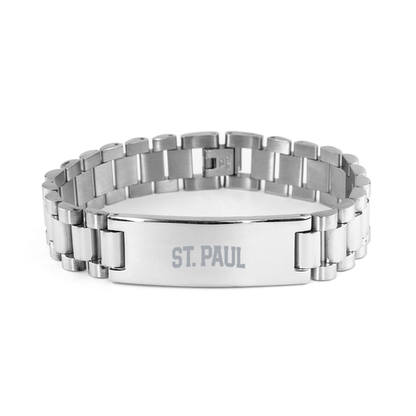 St. Paul MN Minnesota Moving Away Bracelet, Gifts, Ladder Stainless Steel Bracelet, Christmas, Stocking Stuffer