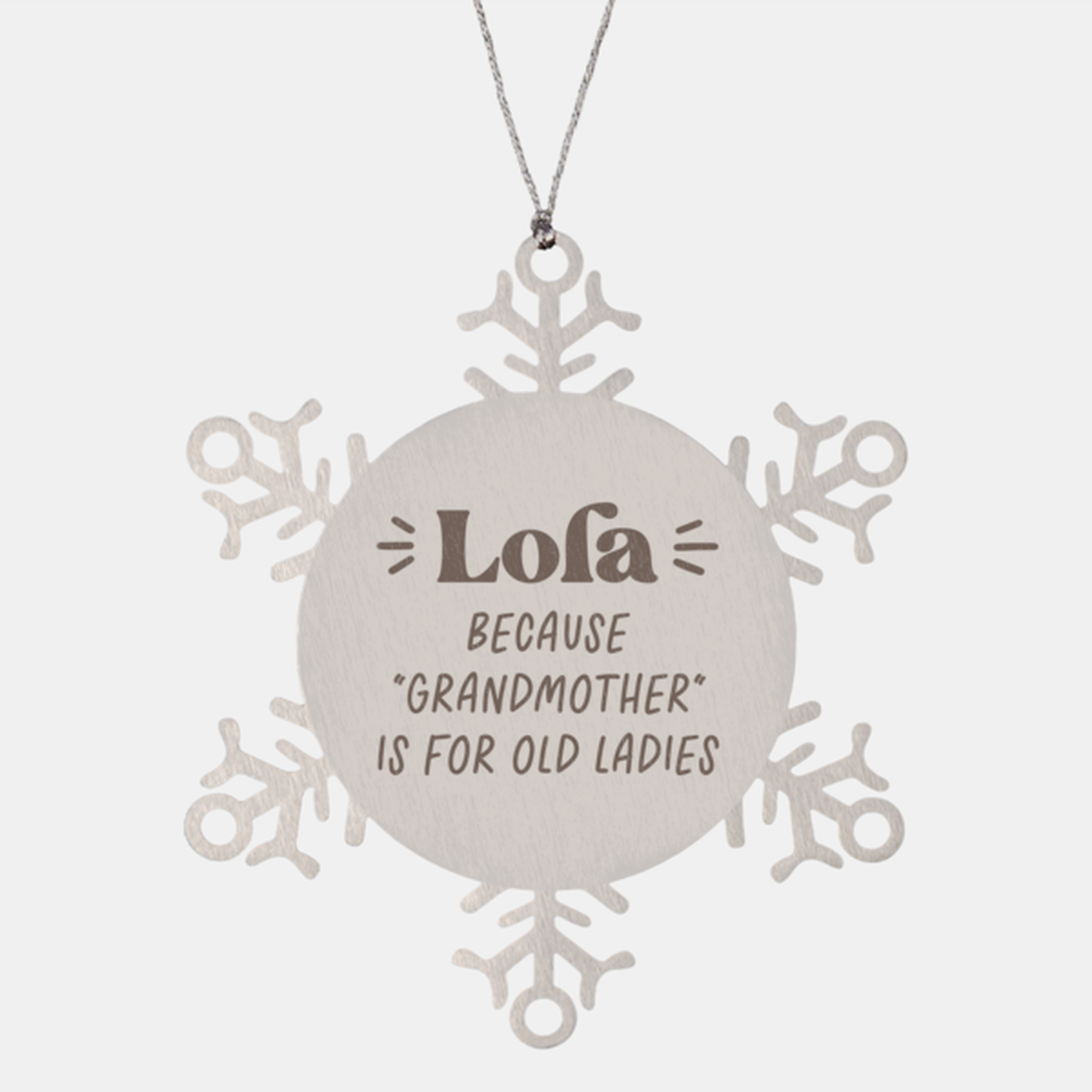 Lola Grandma Grandmother Ornament, Gifts, Snowflake, Christmas, Stocking Stuffer