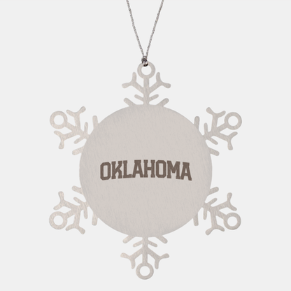 Oklahoma Moving Away Ornament, Gifts, Snowflake, Christmas, Stocking Stuffer