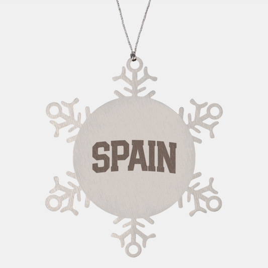 Spain Spanish Pride Moving Away Ornament, Gifts, Snowflake, Christmas, Stocking Stuffer