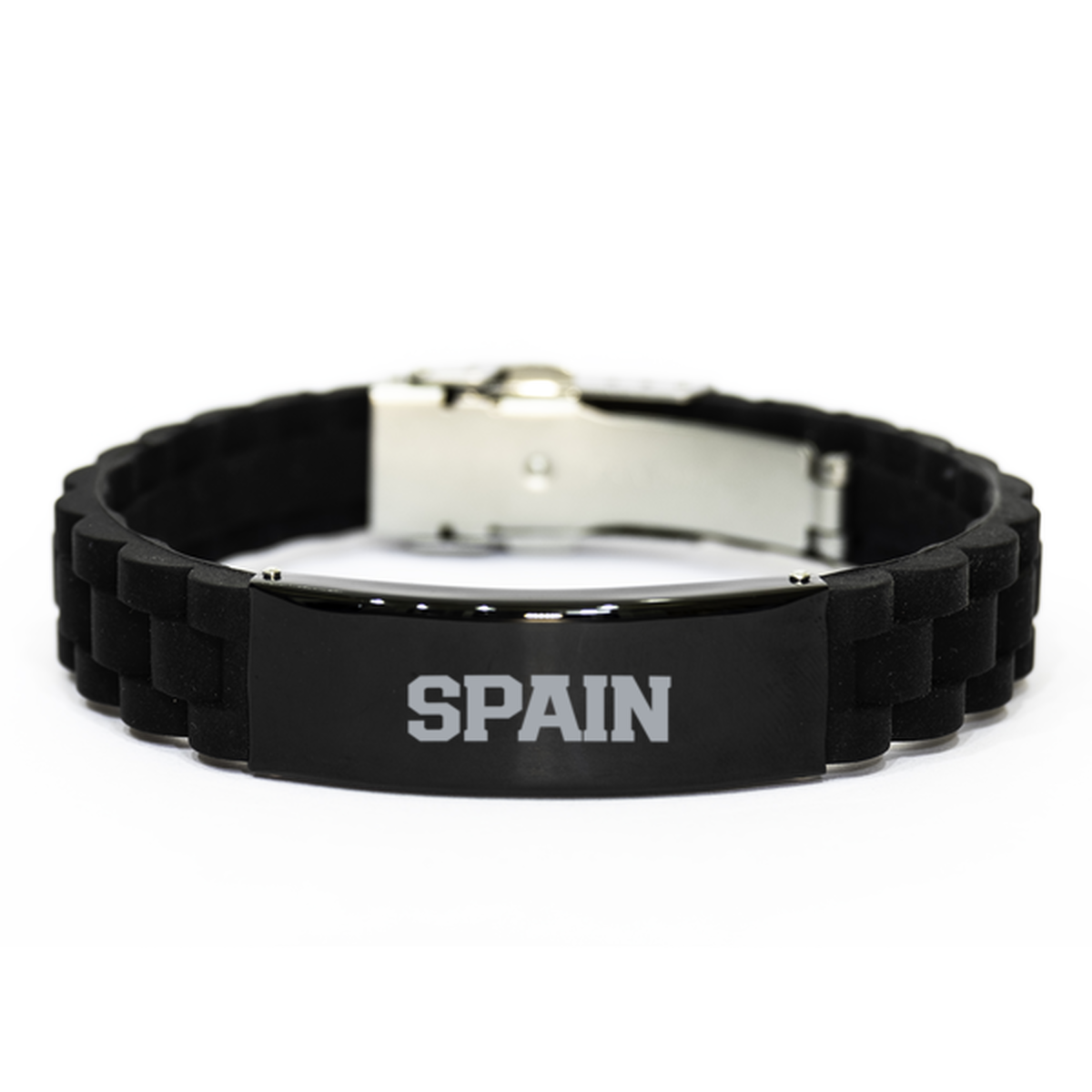 Spain Spanish Pride Moving Away Bracelet, Gifts, Black Glidelock Clasp Bracelet, Christmas, Stocking Stuffer