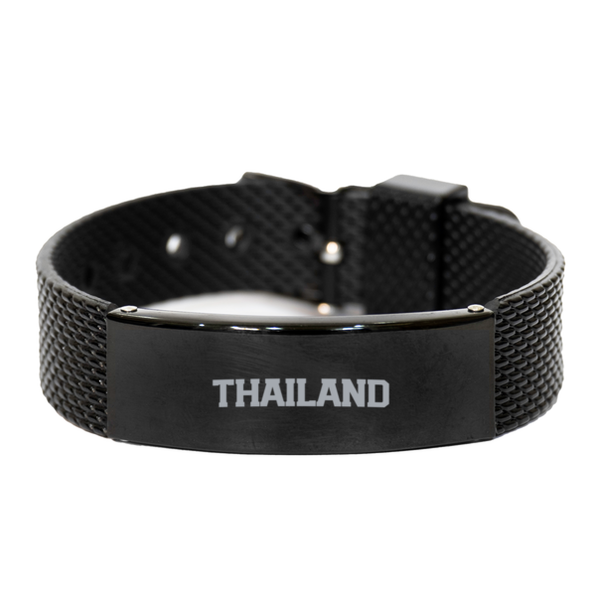 Thailand Pride Moving Away Bracelet, Gifts, Black Shark Mesh Bracelet, Christmas, Stocking Stuffer