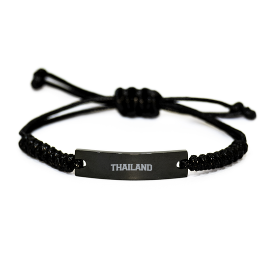 Thailand Pride Moving Away Bracelet, Gifts, Black Rope Bracelet, Christmas, Stocking Stuffer