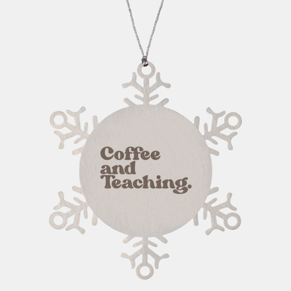 Teacher 70s 1970s Appreciation Teaching Ornament, Gifts, Snowflake Ornament, Christmas, Stocking Stuffer