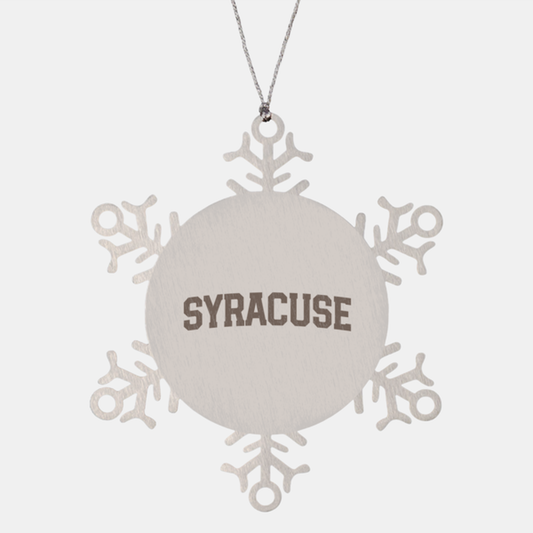 Syracuse NY New York Hometown Moving Away Ornament, Gifts, Snowflake Ornament, Christmas, Stocking Stuffer