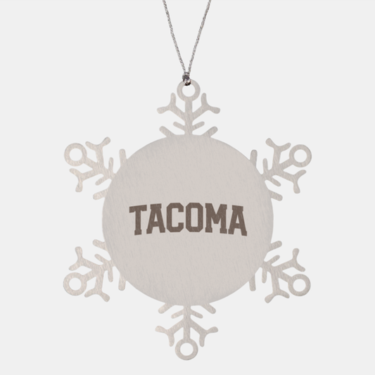 Tacoma WA Washington Hometown Moving Away Ornament, Gifts, Snowflake Ornament, Christmas, Stocking Stuffer